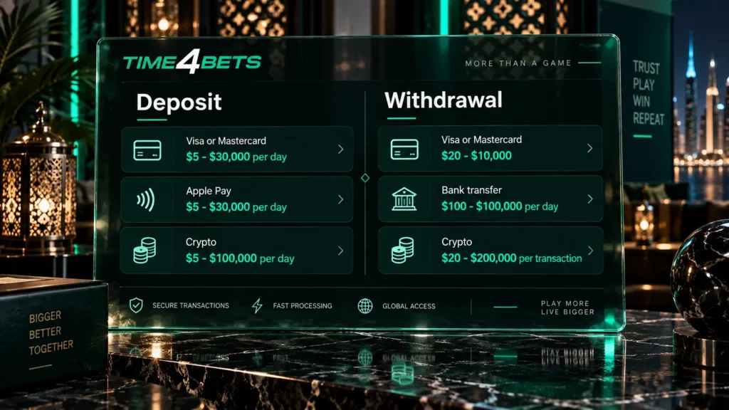 time4bets deposit