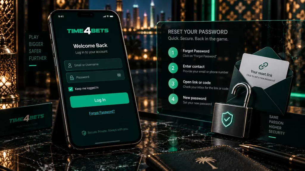 time4bets login and reset