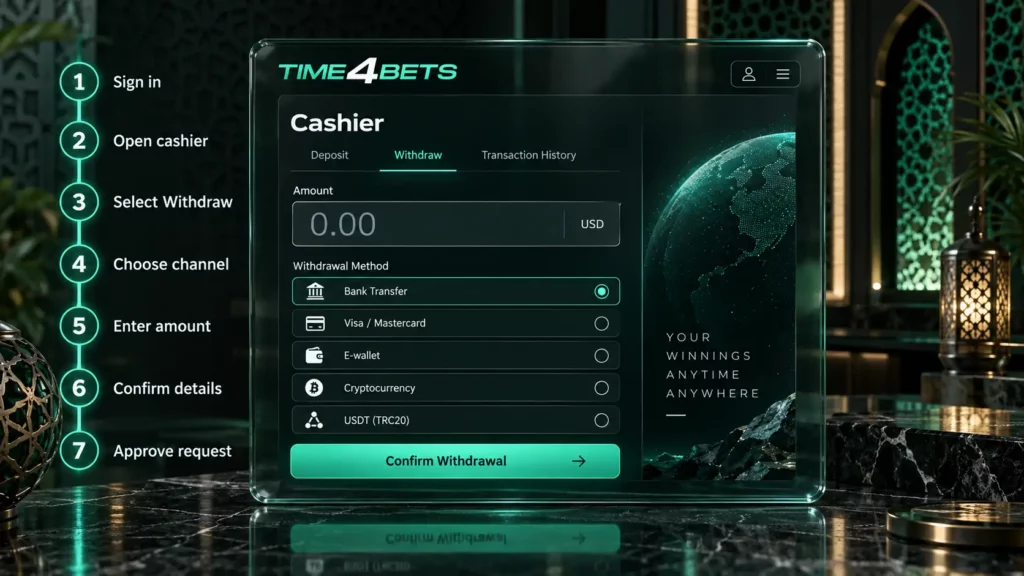 time4bets payout steps